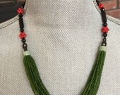 Items similar to jade beaded multi-strand necklace on Etsy