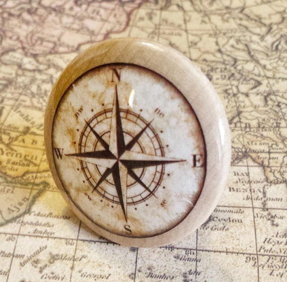 Nautical Birch Wood Knob Drawer Pulls by ManCaveTreasures4u