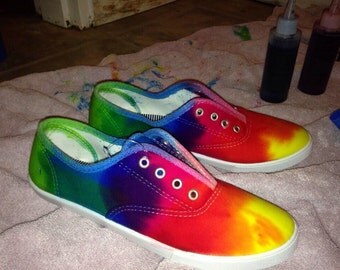 Items similar to WEEKEND SALE RAINBOW Converse Custom Tie Dye Converse ...