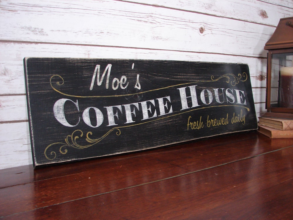 Coffee House Sign Vintage Decor Farmhouse Decor Kitchen