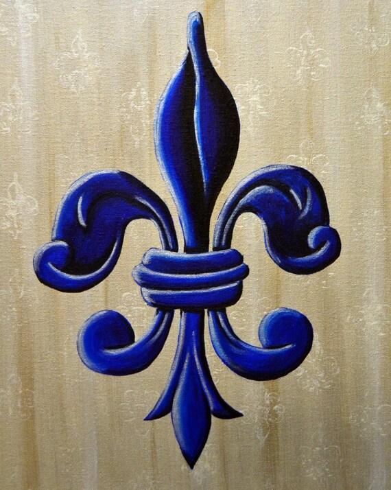 Custom Acrylic Fleur de Lis Painting on Canvas by AllieHarKin