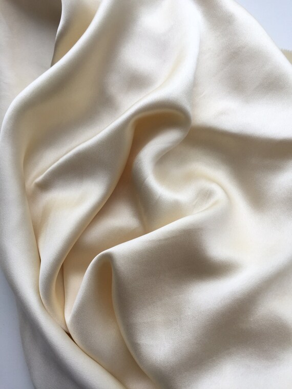 2/3 yard ivory silk satin charmeuse fabric by silkandsoforth