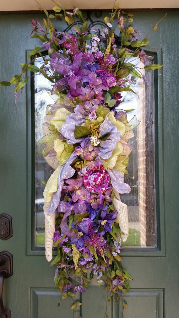 Front Door Wreath Purple Wreath Lavender Wreath Swag