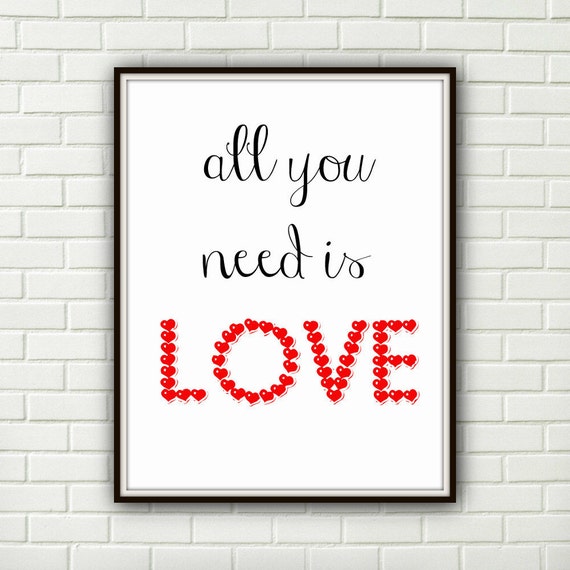 Printable Art Love Print Wall Decor Love by DigitalPrintsDesign
