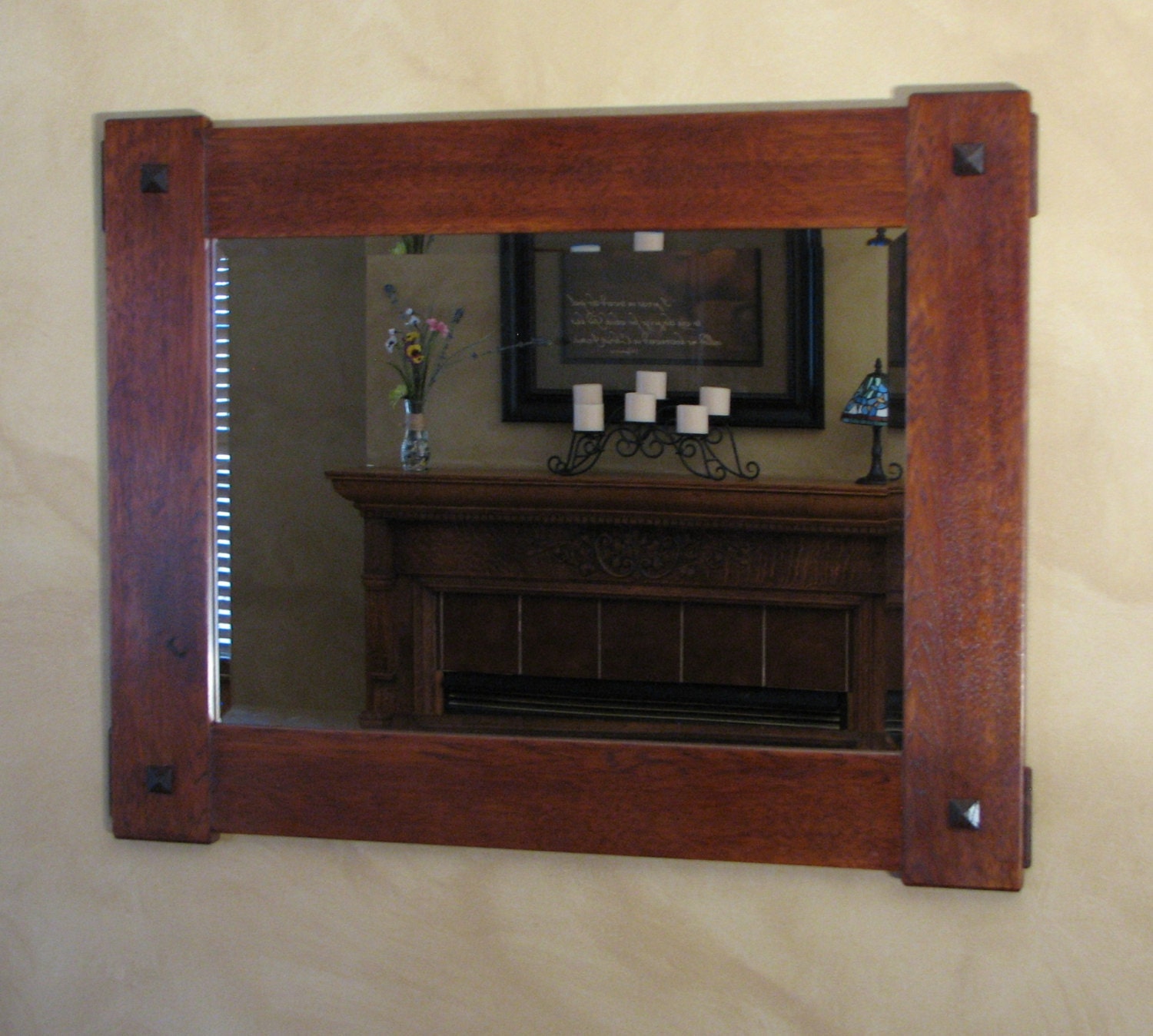 Free shipping Rustic hickory mirror