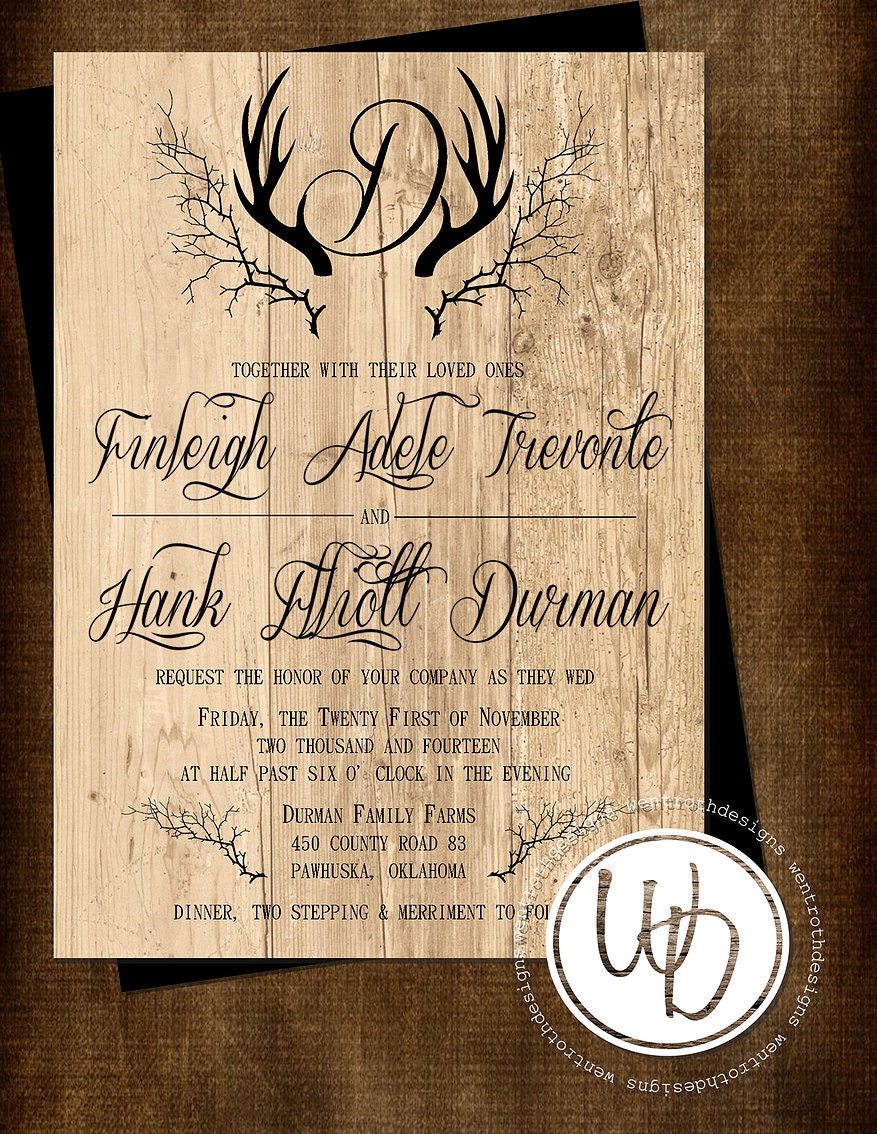 Antler Wedding Invitations 4