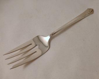 Damask Rose by Heirloom Sterling Silver Cold Meat Fork - 8-1/4"