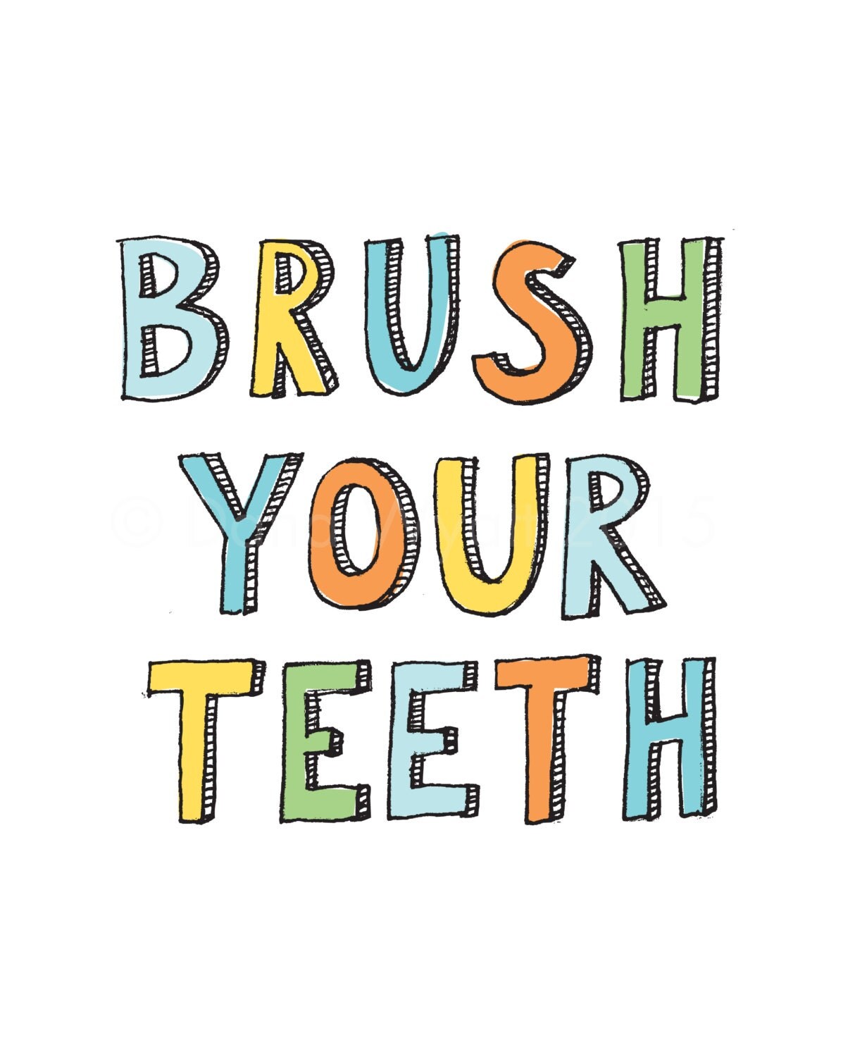Brush Your Teeth Print Instant Download Printable By Littleeprints