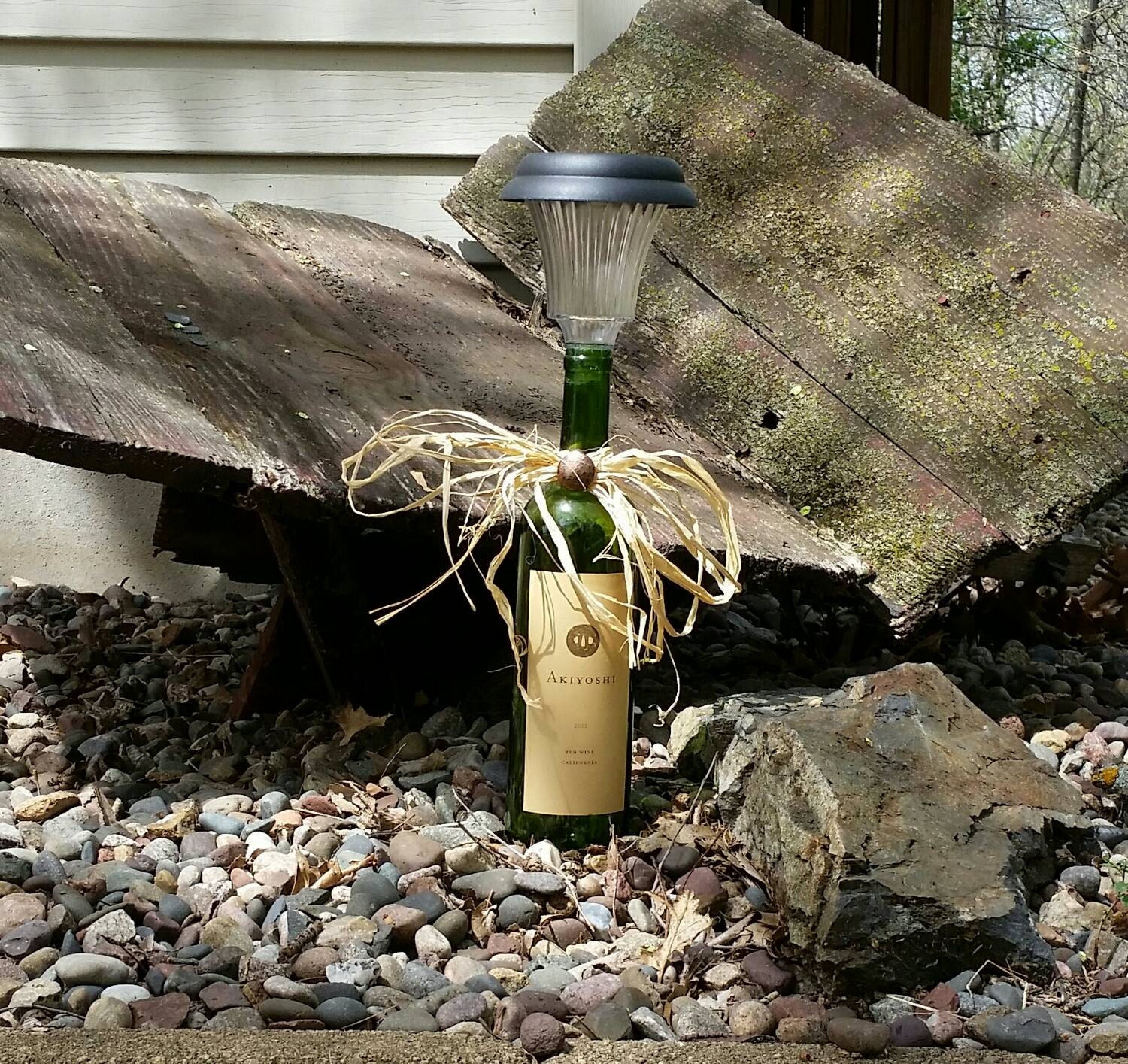 Wine bottle solar light perfect for a garden or patio
