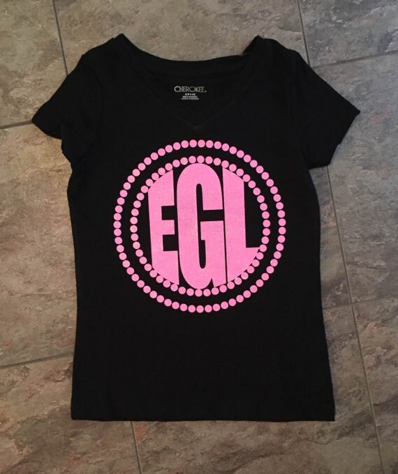 Circle Polka Dot Little Girls Monogram Shirt by sahmdesigns92