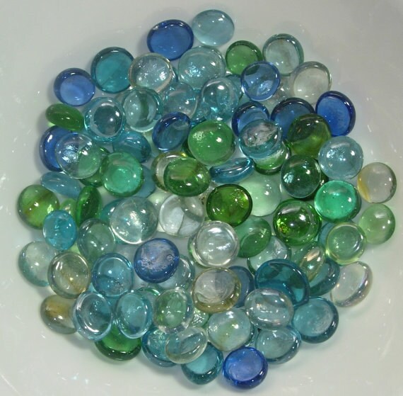 Blue Mix Glass Gems Vase Filler Flat Back 14 ounce by MyAnastasia