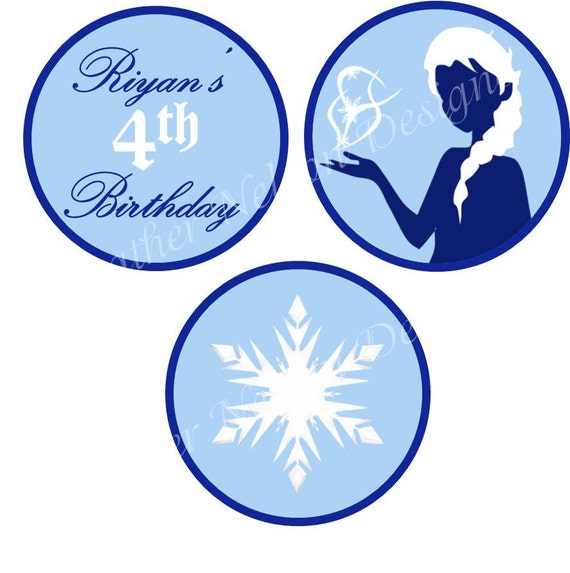 Frozen Snowflakes Circles Stickers Tags by DesignsofHeather