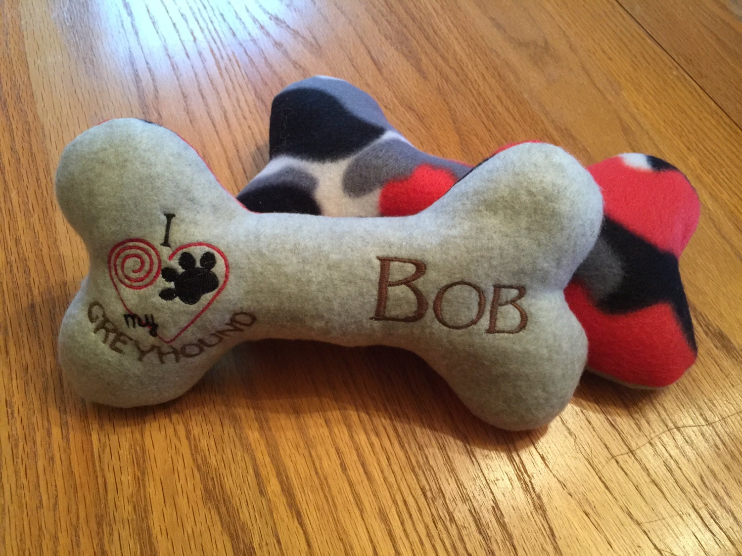 stuffed bone dog toy