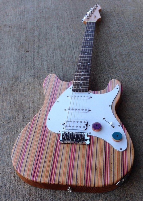 Recycled Skateboard Guitar by SkateboardEverything on Etsy