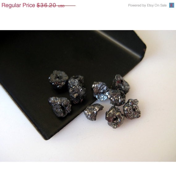 ON SALE 30% Black Diamonds, Drilled Rough Diamond, Raw Diamond ...