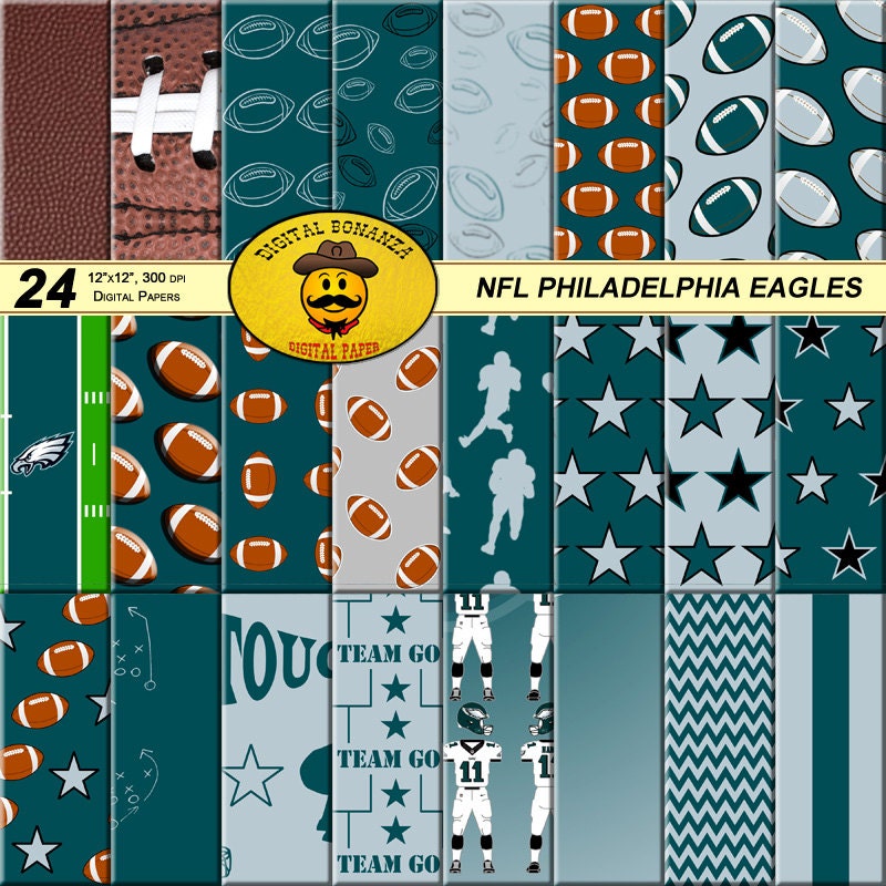 NFL Philadelphia Eagles 24 Digital Papers by DigitalBonanza