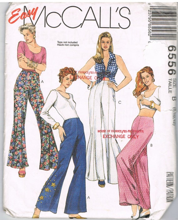 Vintage Easy Mccalls 6556 Misses Fashion Pants Pattern