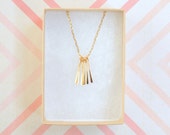 Modern Minimalist Little Gold Paddle Charm Necklace