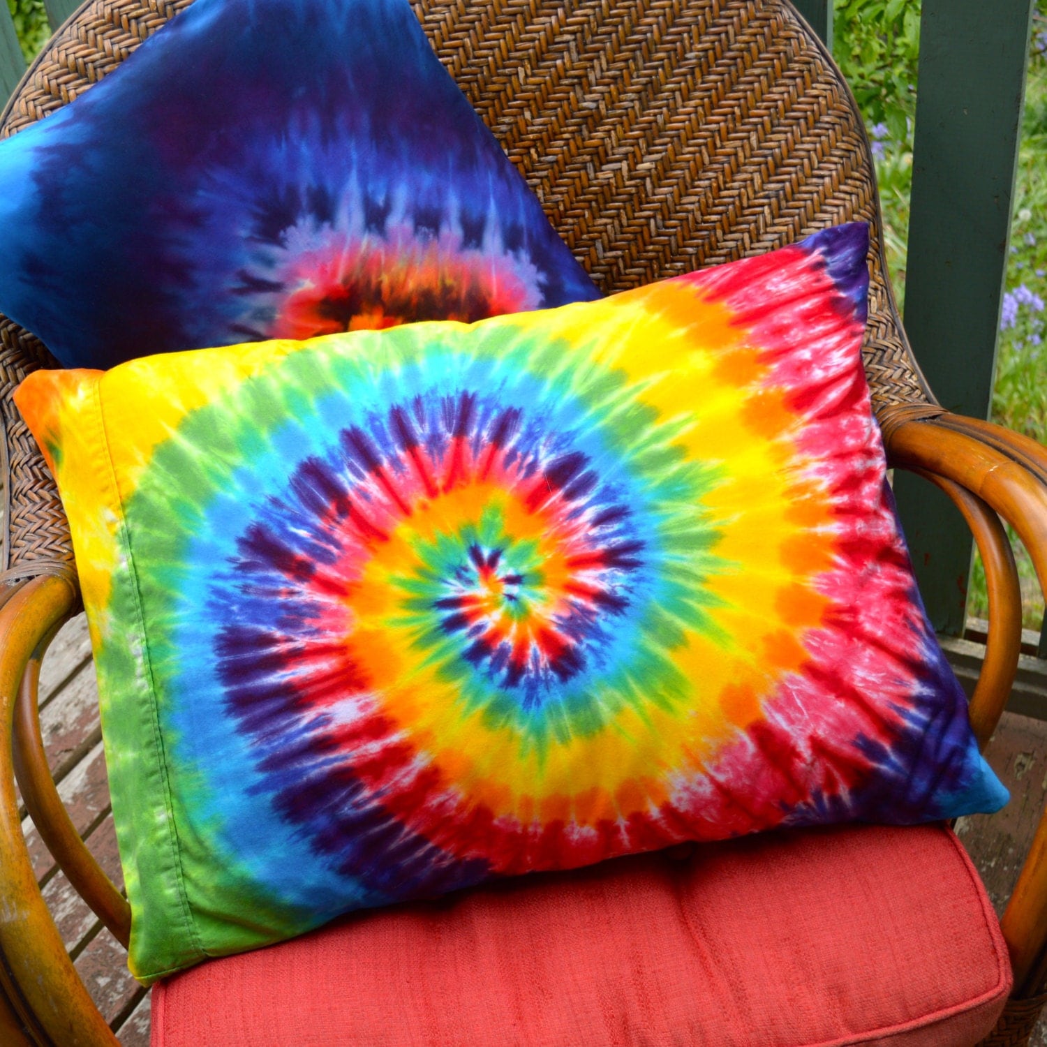 Hand Dyed Rainbow Pillowcase Tie Dye Queen/ Standard Size