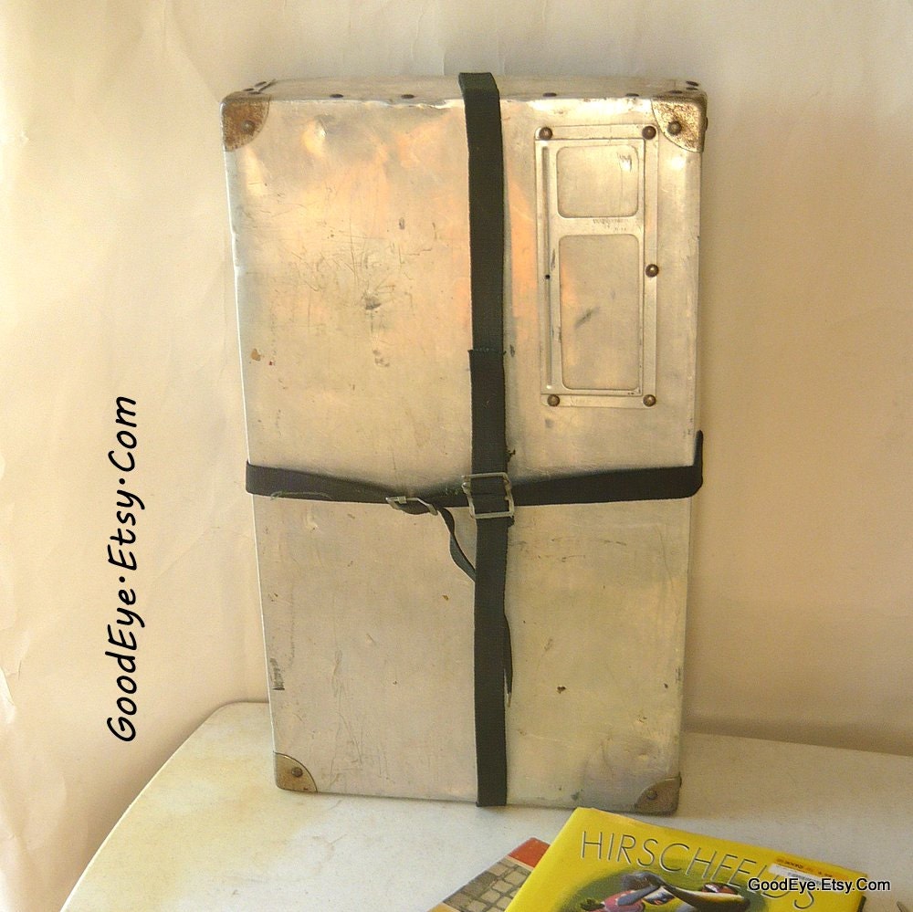 Vintage FILM Reel CASE 1960s Industrial MCM Aluminum Suitcase