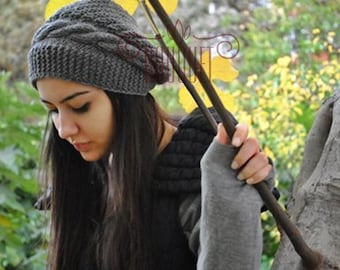 Knit Hat Gray Slouchy Beanie Beret Chunky for Women Teens Man Unisex Oversized knit hat