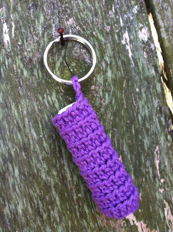 Crocheted Chapstick Keychain Holder by TheBloomingPot on Etsy