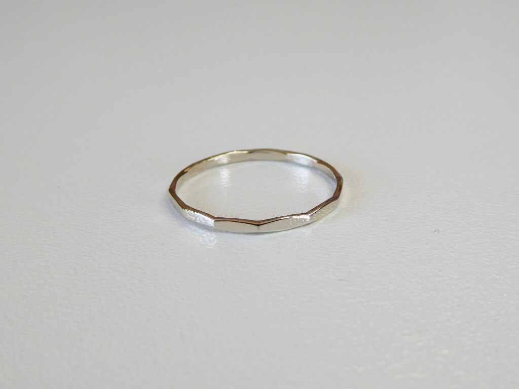 14k white gold stacking ring1mm white gold ring by SlaveToBeads
