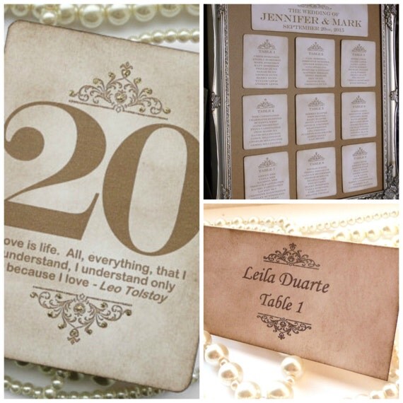 Vintage Wedding Table Numbers 10