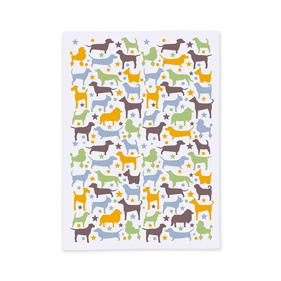Bow Wow Tea Towel/Dish Towel by nakeddecor on Etsy
