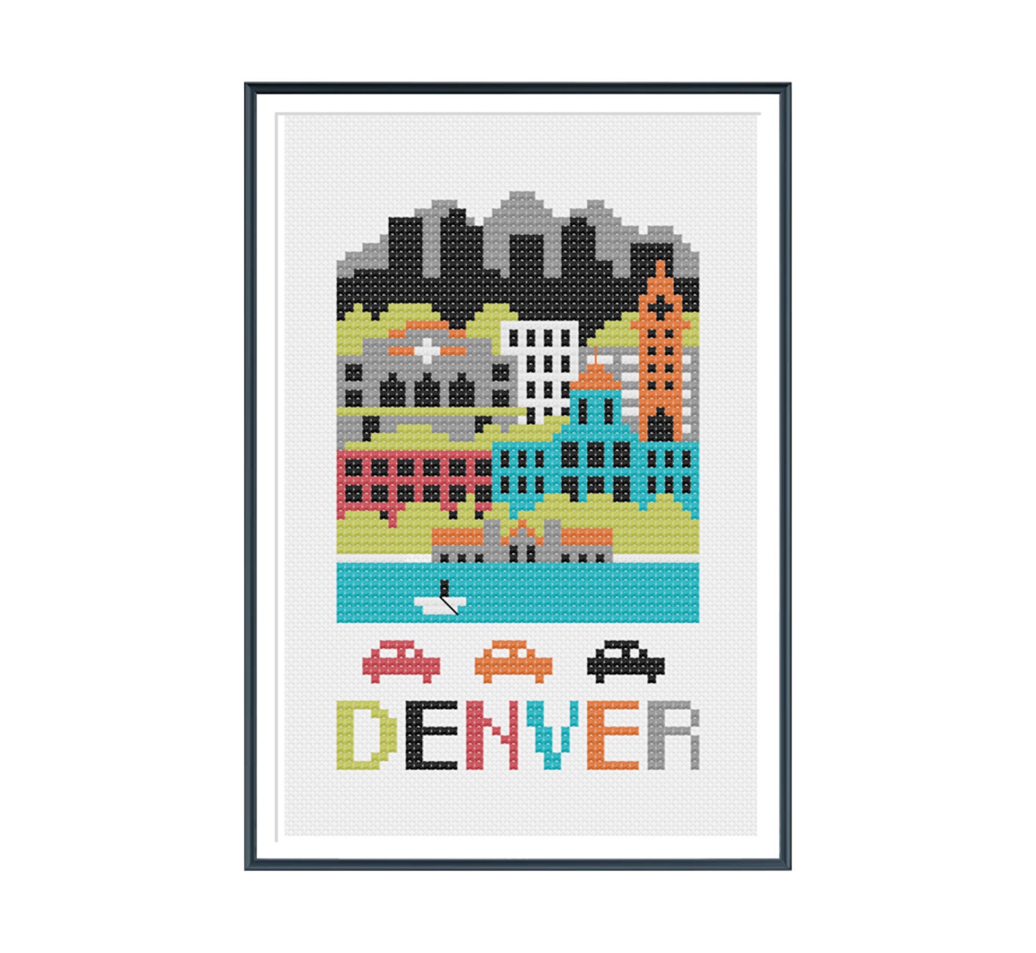 Denver Colorado Cross Stitch Pattern Instant Download