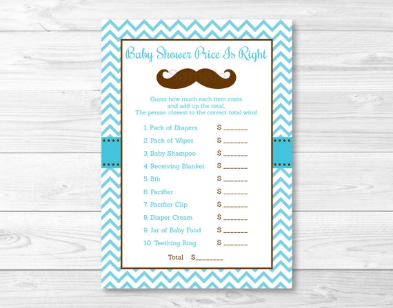 Mustache Little Man Printable Baby Shower /"Baby Word Scramble/" Game Cards