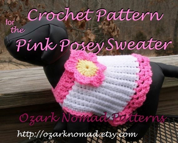 dog chihuahua sweater pattern crochet Sweater  Crochet Download  PDF Dog Pattern Immediate  Pink  Posey