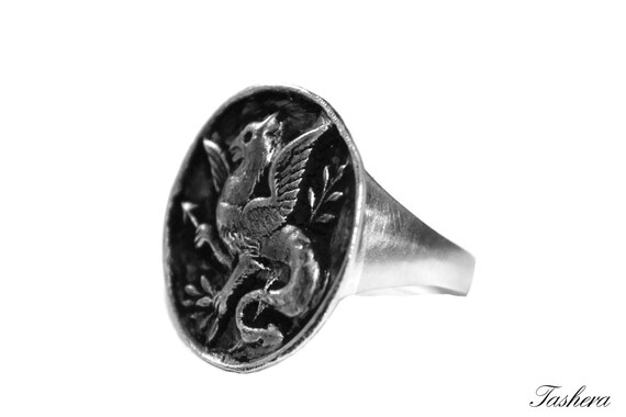 Fine Silver Ring, Griffin Ring, Unisex, Luxury Ring, Wedding Ring ...