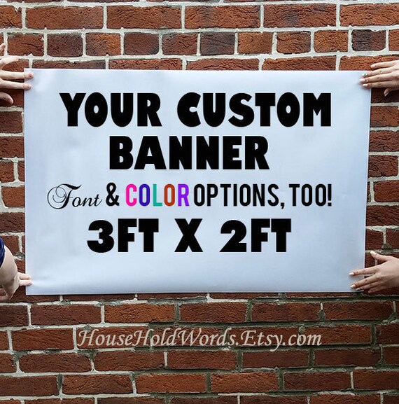 Trade show vinyl banner sign 3 ft x 2 ft craft by HouseHoldWords