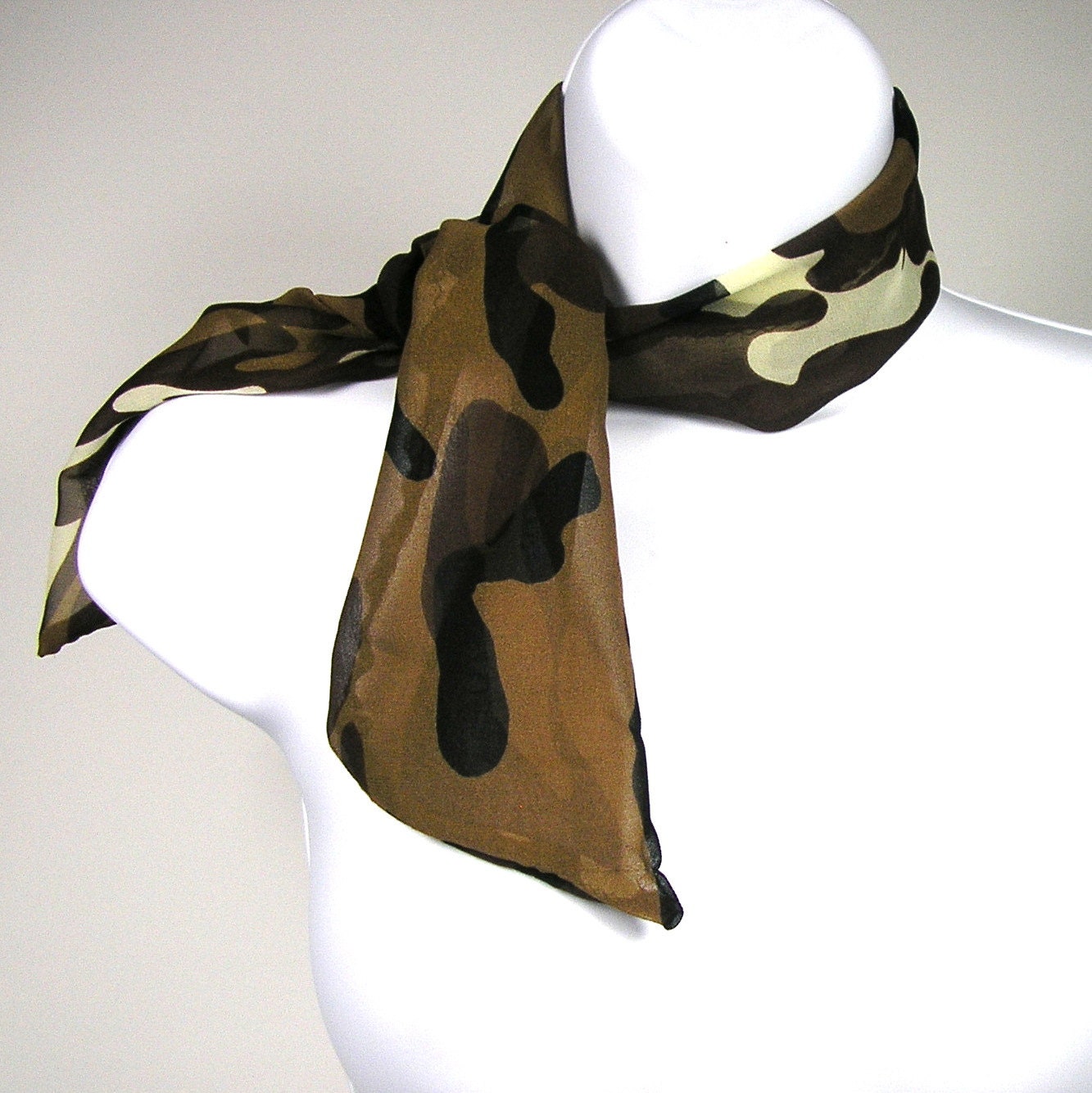 Camouflage Silk Head Scarf Camo Silk Hair Scarf Camouflage