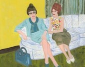 Helen and Florence. Limited edition print of an original oil painting by Vivienne Strauss.