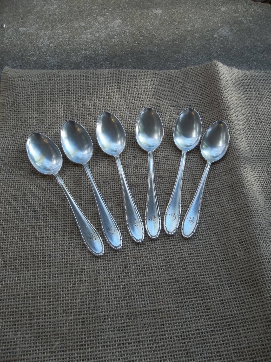 Vintage Flatware 6 GERMAN Silver Spoons BADER PFORZHEIM 90