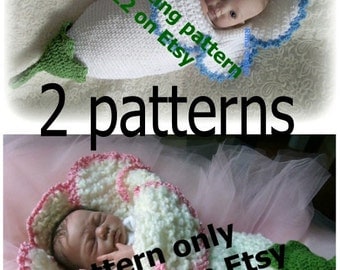 Crochet baby FLOWER cocoon pattern PDF Instant download