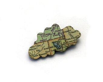 Rain Cloud Brooch, Wooden Weather Brooch, Cloud Badge, Wood Jewelry