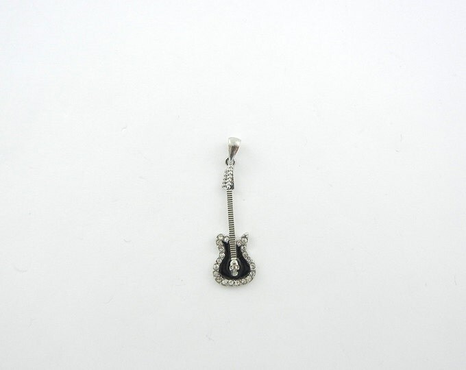 Small Silver-tone Guitar Pendant