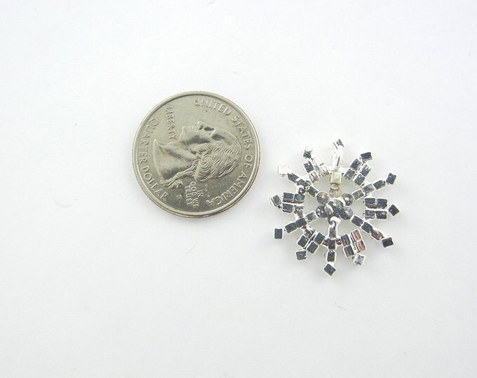 Silver-tone 1 Inch Rhinestone Snowflake Pendant