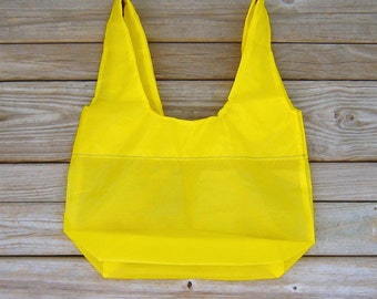 Yellow Water Resistant Zero Porosity Nylon Ripstop Parachute Market Bag