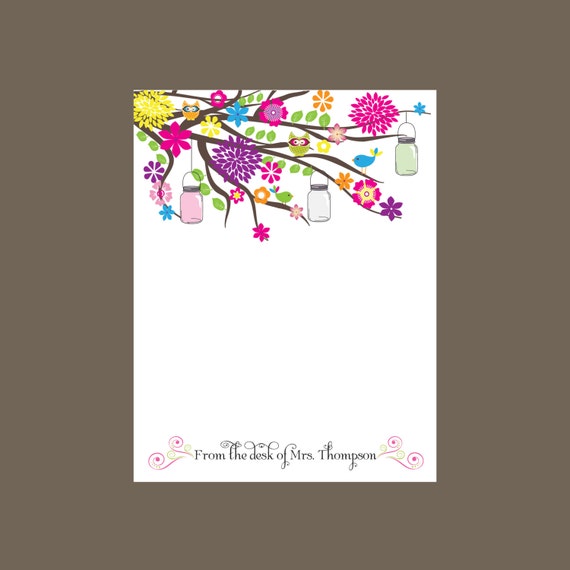 Garden party notepad personalized notepad, teacher gift, stocking stuffer Il_570xn