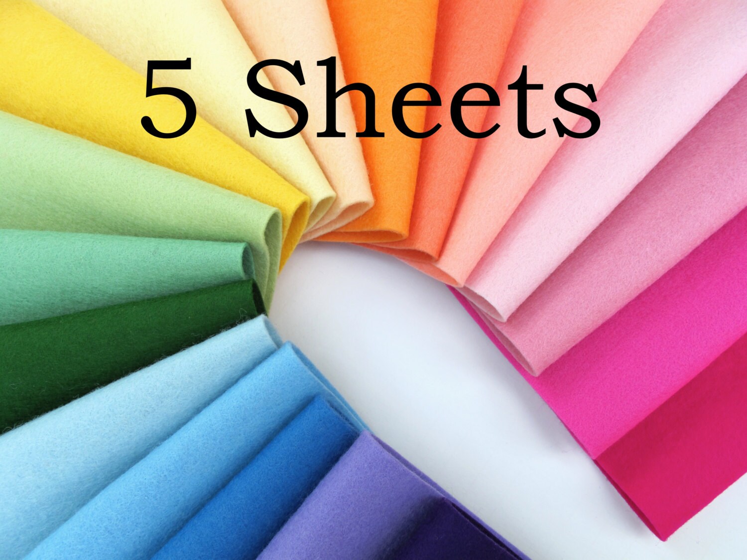 Wool Felt Fabric CHOOSE FIVE SHEETS 8 x 12 Inch Sheets Pure