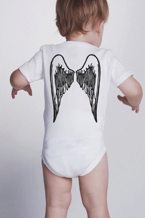 Angel Wings Back Onesie Sweet baby gift Biker Baby Shower