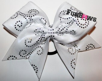 Gorgeous Swirls Rhinestone Glitzy Cheer bow by FunBows !