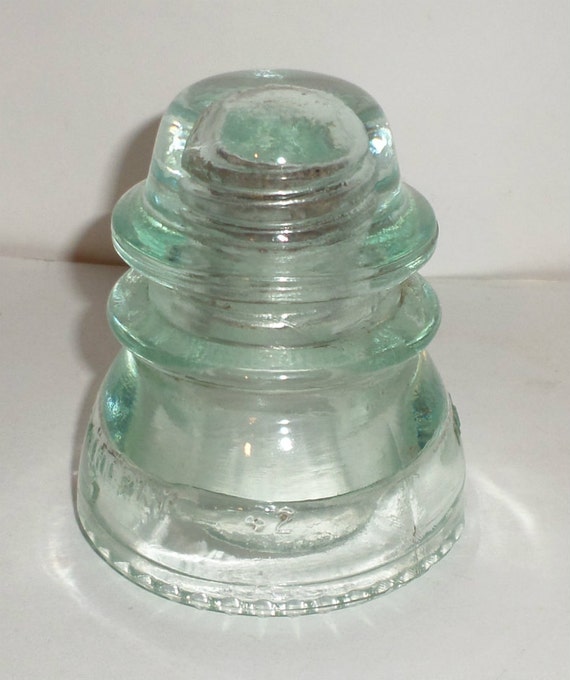 Vintage Green Glass Insulator Green Hemingray Insulator