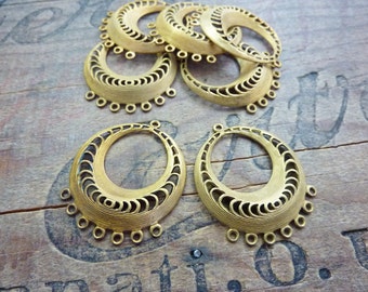 Vintage Brass Circle Chandelier Earring Finding (2)