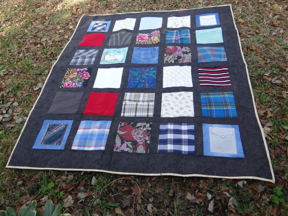 Memory quilt from your loved ones clothing