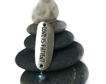Love is Patient Rock Cairn, To Love and Cherish, Wedding, Marriage, Tie the Knot, Wishing Stones, Hope, Believe, Stone Cairn, Stacked Rocks